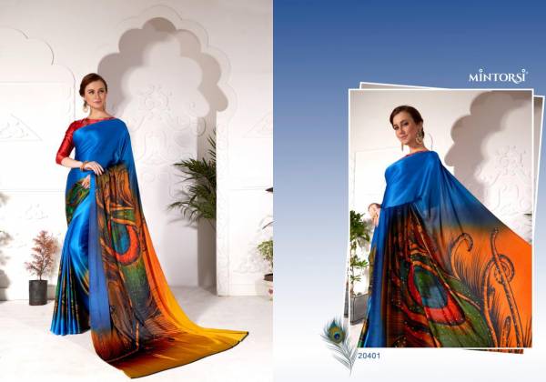 New Designer More Pankh Silk Print Sarees Collection 20401-20408 Varsiddhi Wholesale Sarees Catalog